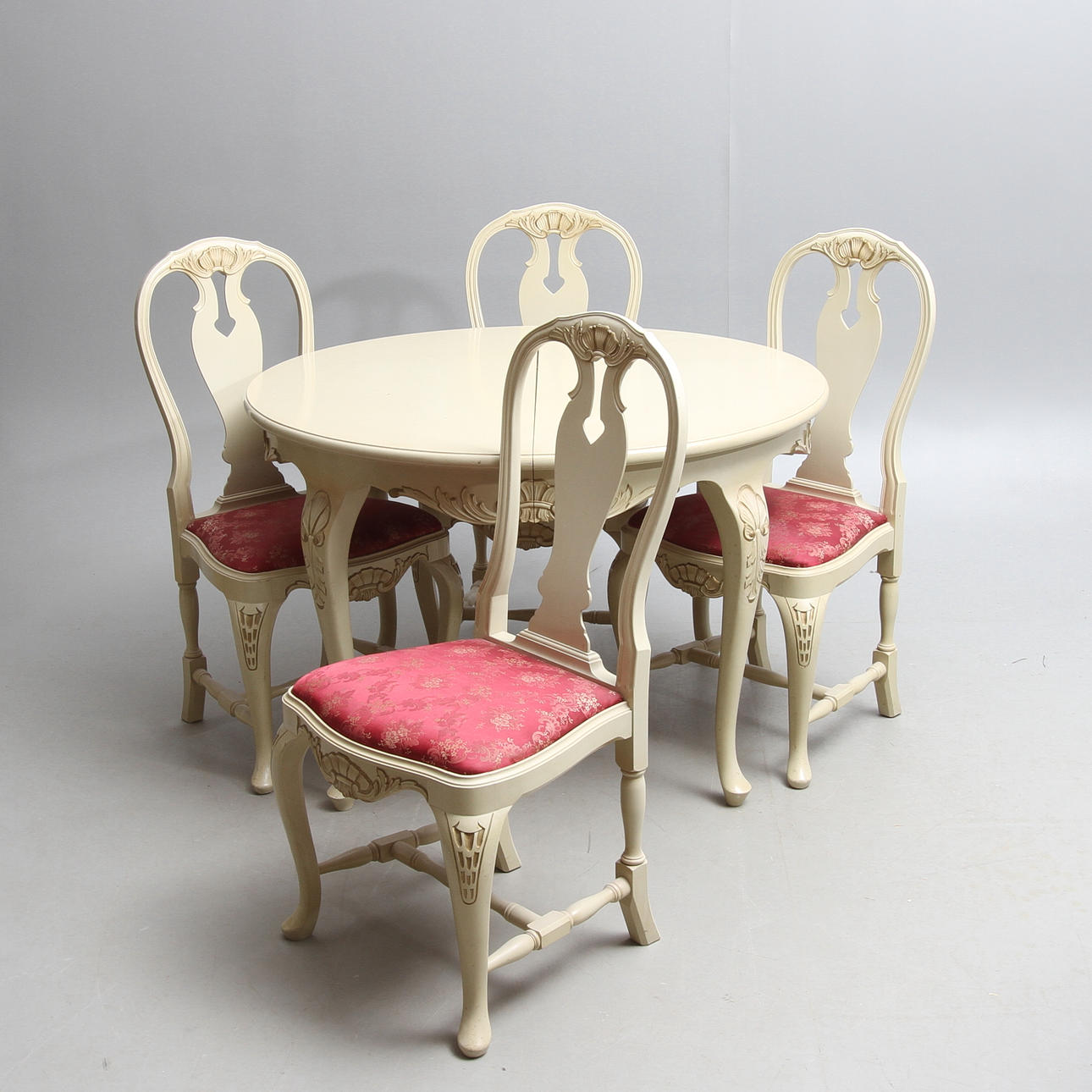 MATSALSGRUPP, 5 delar, rokokostil, 1900-tal.