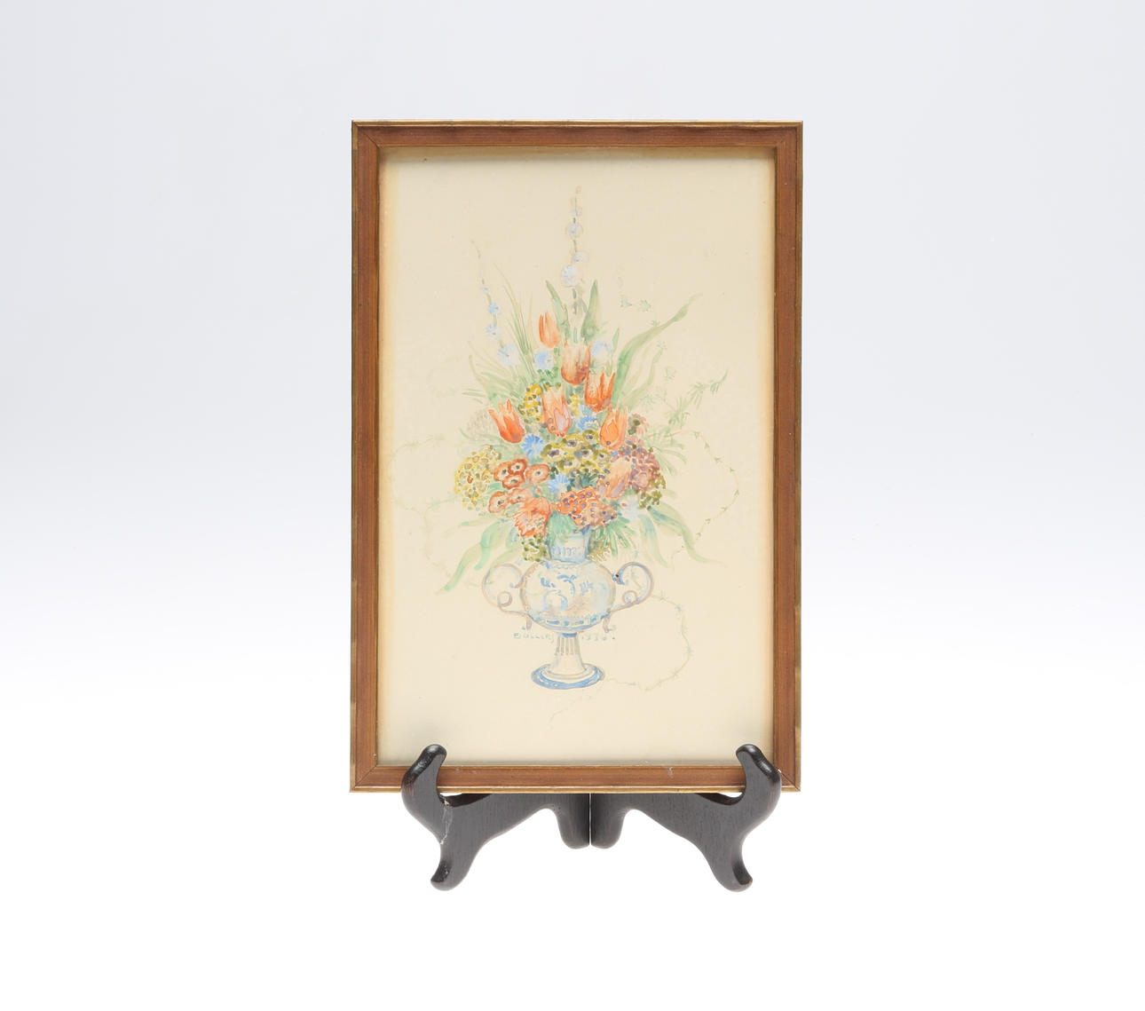 EDVIN OLLERS. Blomsterstilleben, akvarell, signerad och daterad 1930.