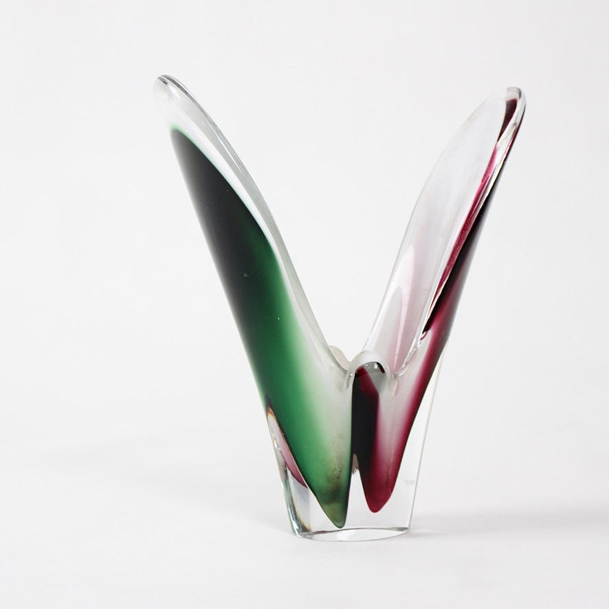 PAUL KETTLEV. vase, glass, Flygsfors.