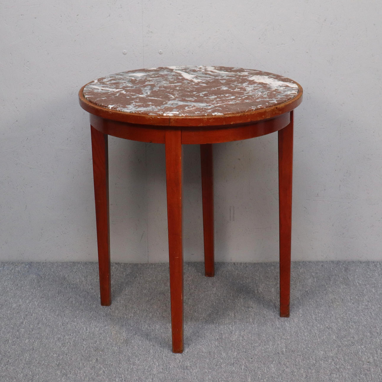 TABLE/LAMP TABLE, with stone top, mid 20th century.