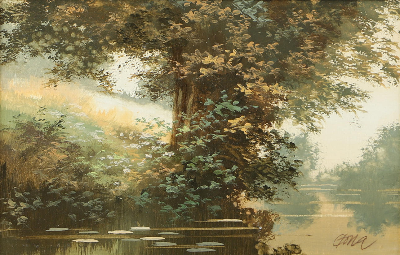 LARS CRONA. “Ågläntan”, oil on panel, signed Crona.