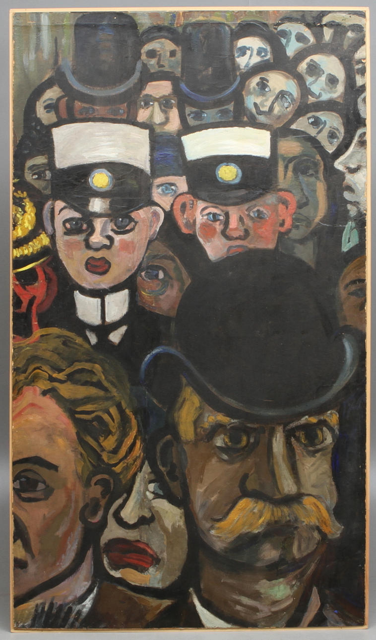 SVEN X:ET ERIXSON. Ur väggmålningen Arbetarnas kamp, olja på pannå, (nr 4).