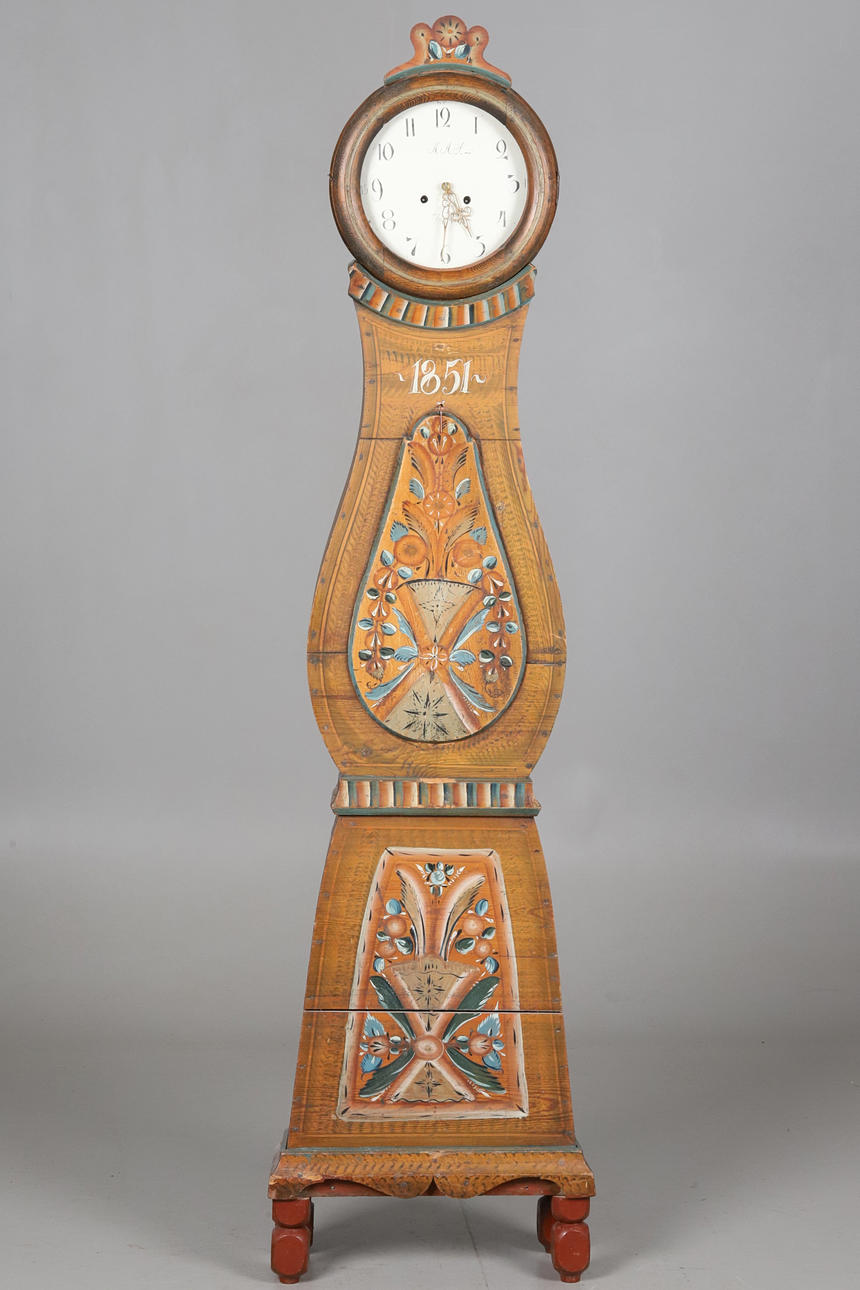 FLOOR CLOCK, dated 1851, signed A.A.S, Mora.