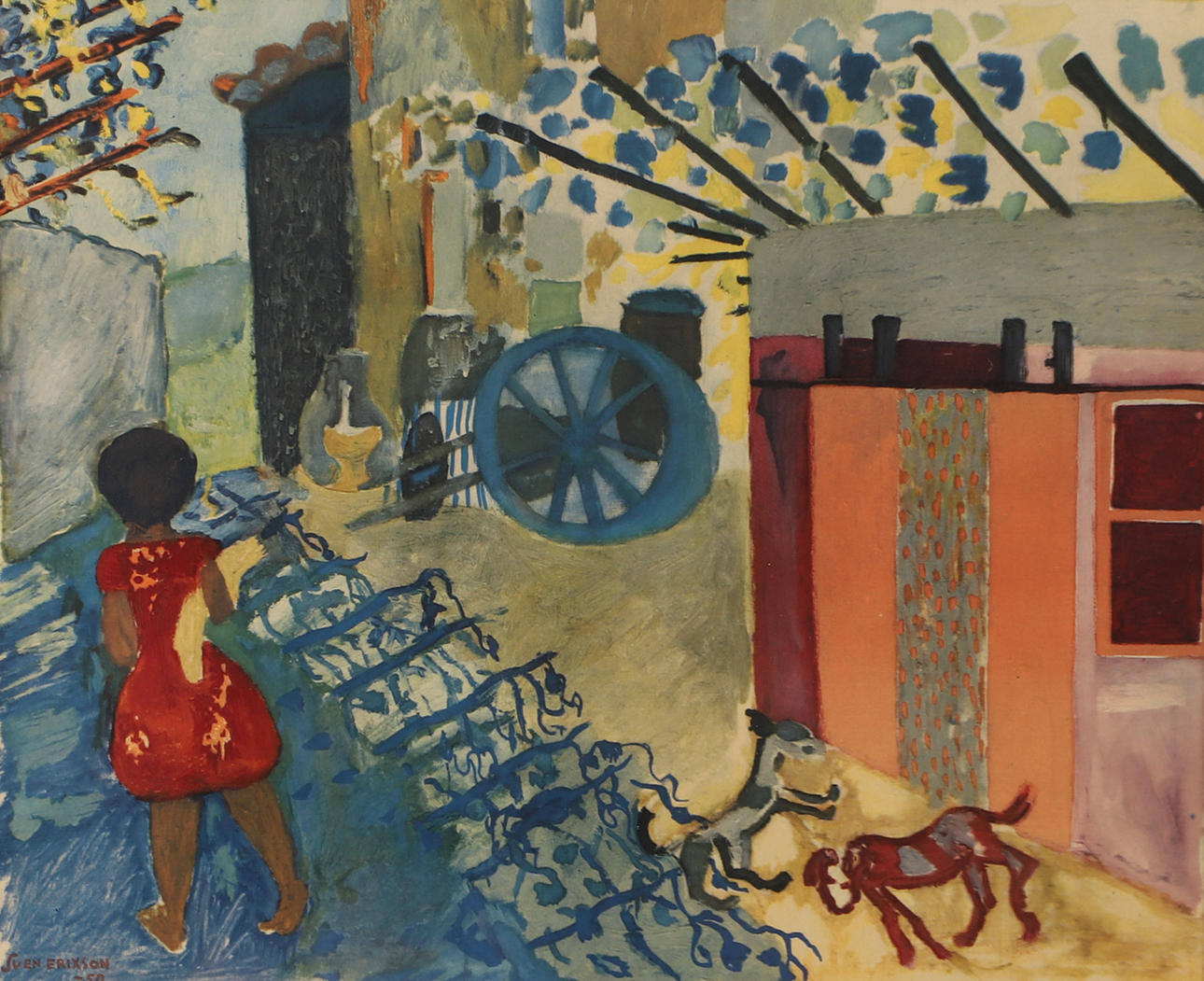 SVEN ERIXON. Backyard, print, signed in print.