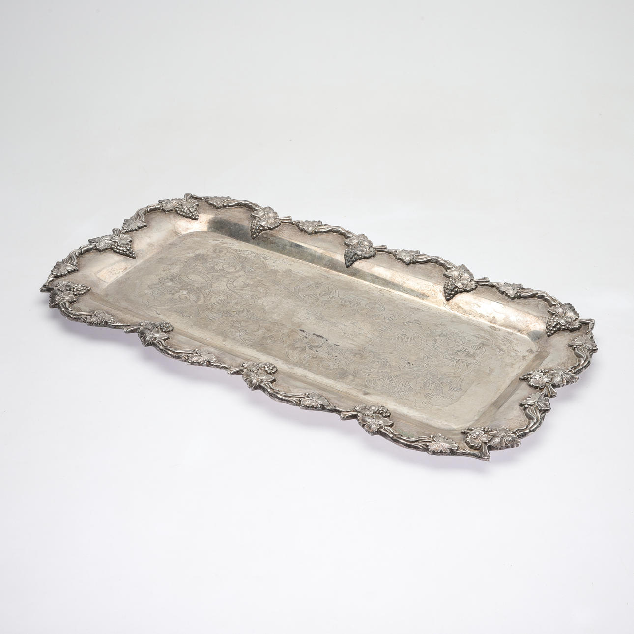 A 20th century nickel silver serving dish.