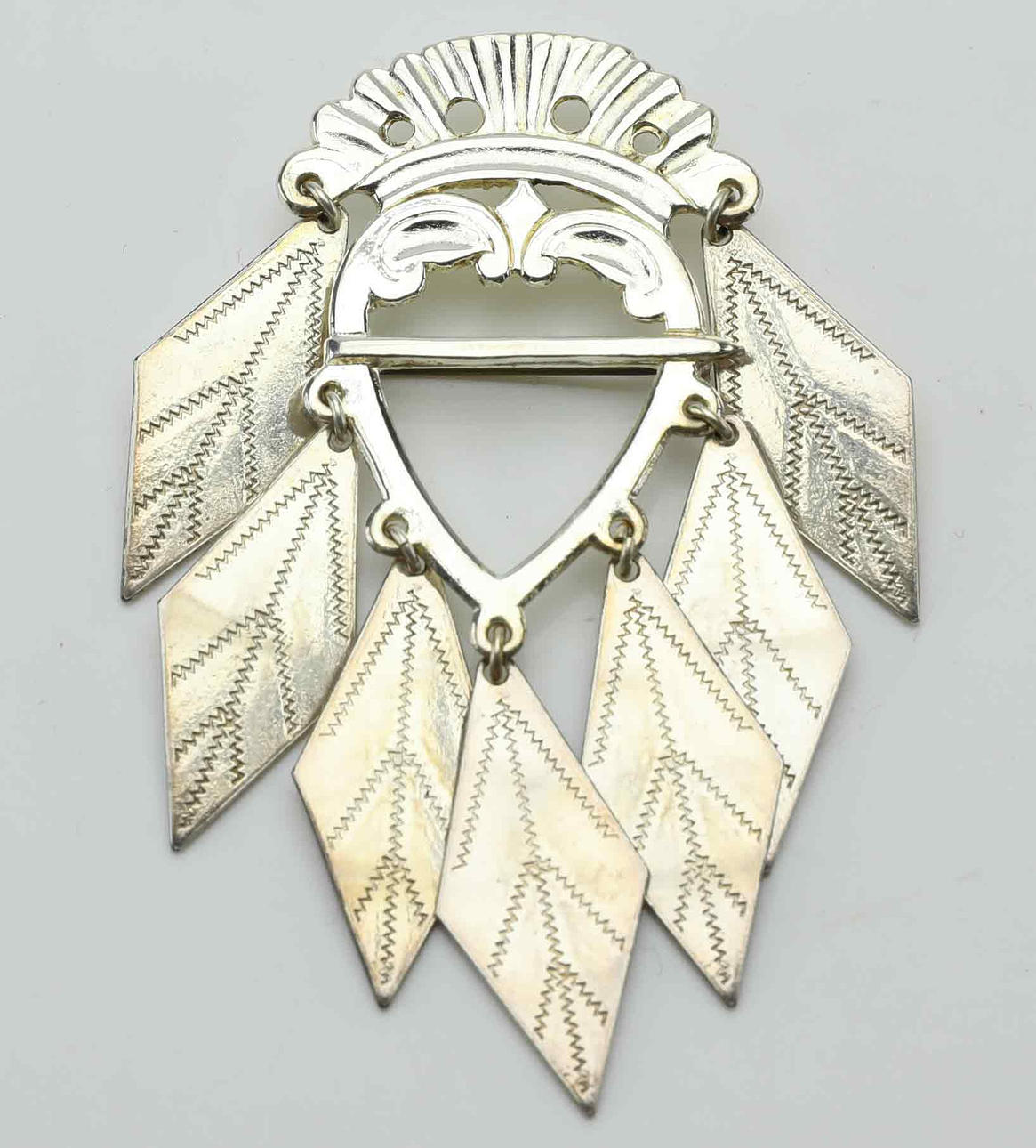 A silver leaf buckle, 1970s.