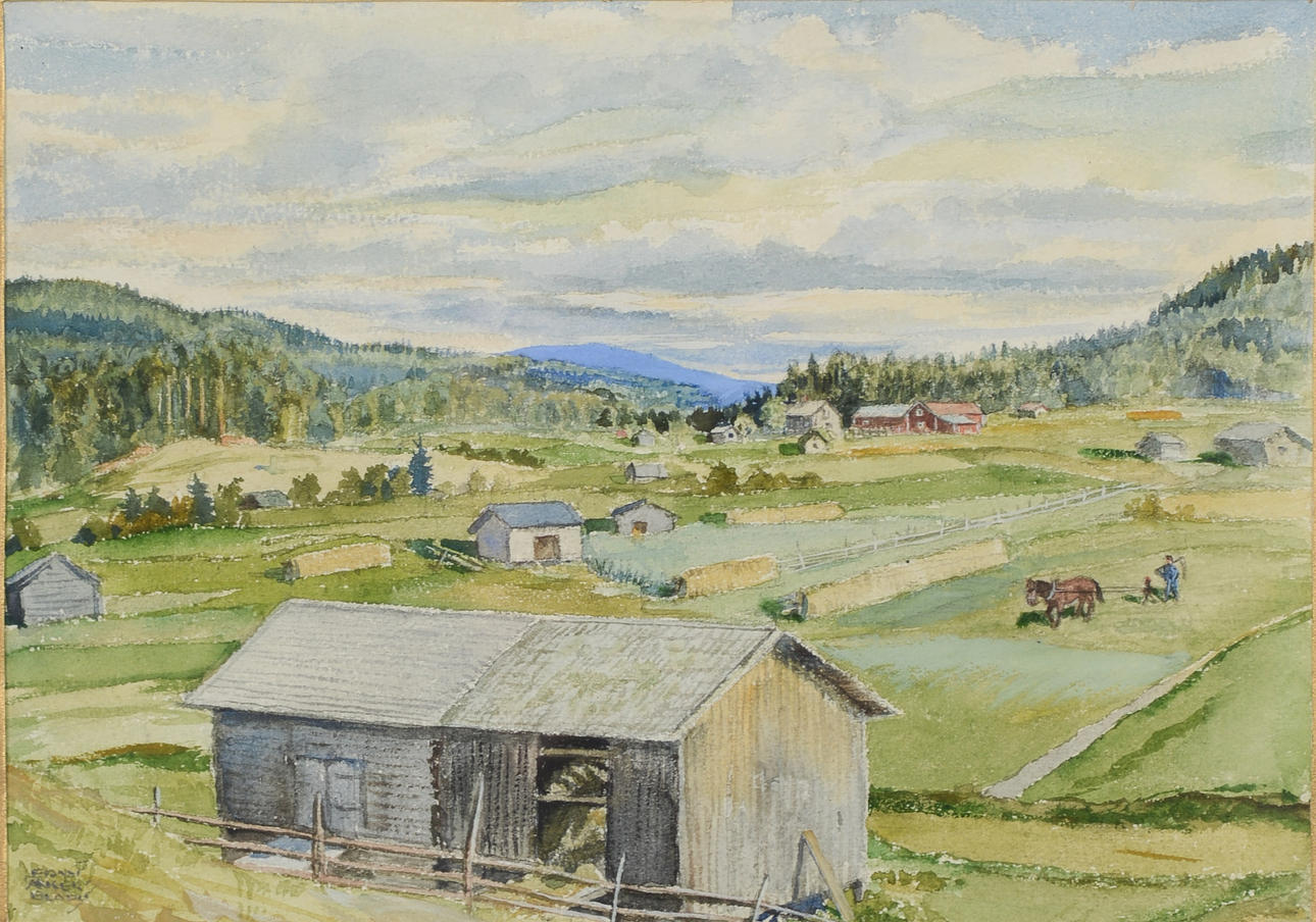 OIDENTIFIERAD KONSTNÄR. Landscape motif, watercolor, signed.