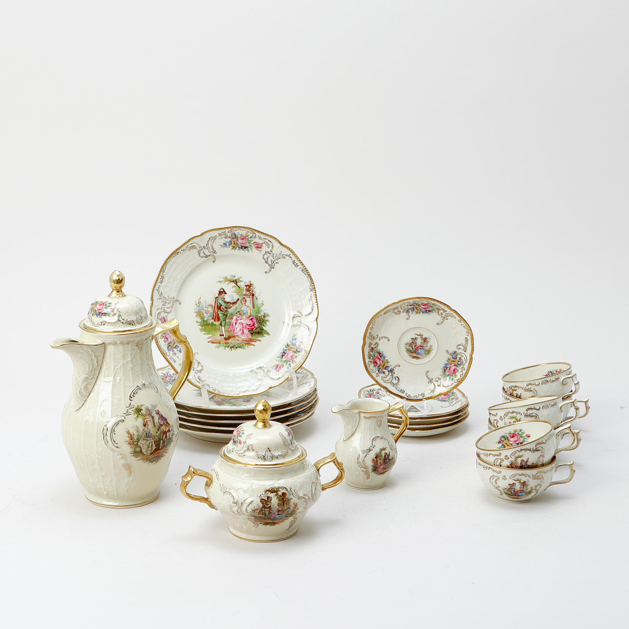 A 14-piece “Sanssouci” moccaserware set, Rosenthal.