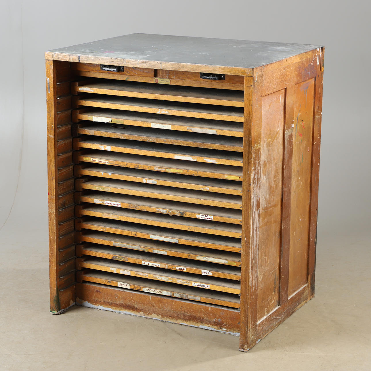 A printing cabinet, first half of the 20th century. Furniture ...