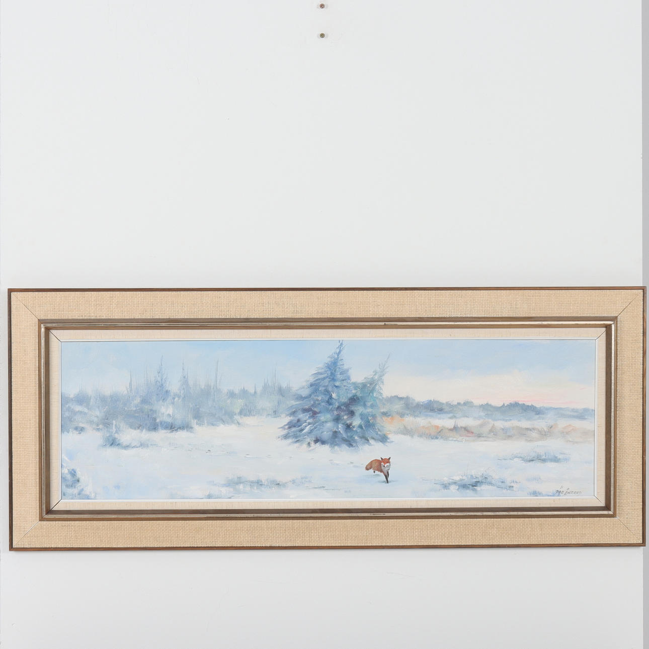 PÄR ÅKERED. Fox in winter forest, oil on canvas, signed.