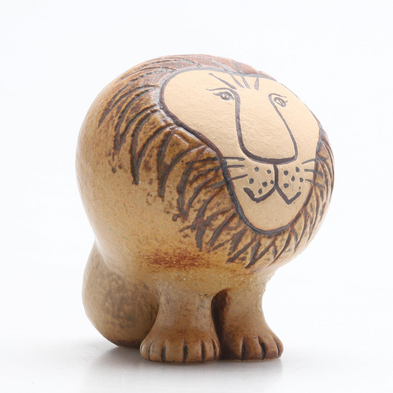 LISA LARSON. Figure, “Lion Between”, Pottery Studio, signed.