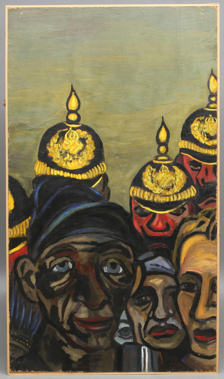 SVEN X:ET ERIXSON. Ur väggmålningen Arbetarnas kamp, olja på pannå, (nr 5).