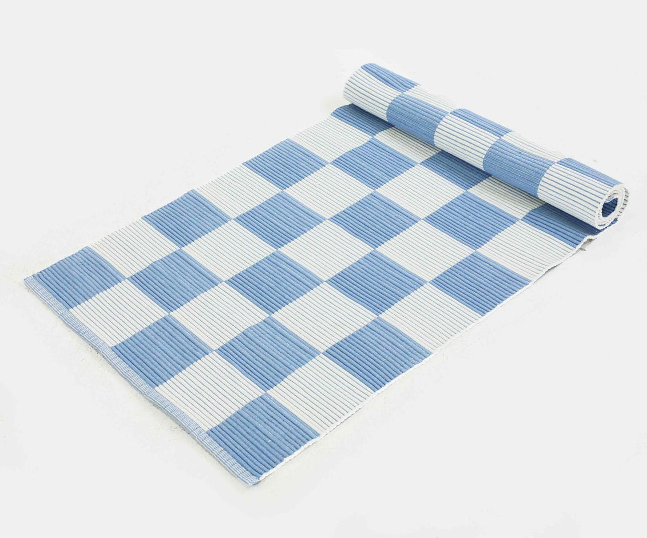 CARPET, light blue/white, cotton, contemporary.