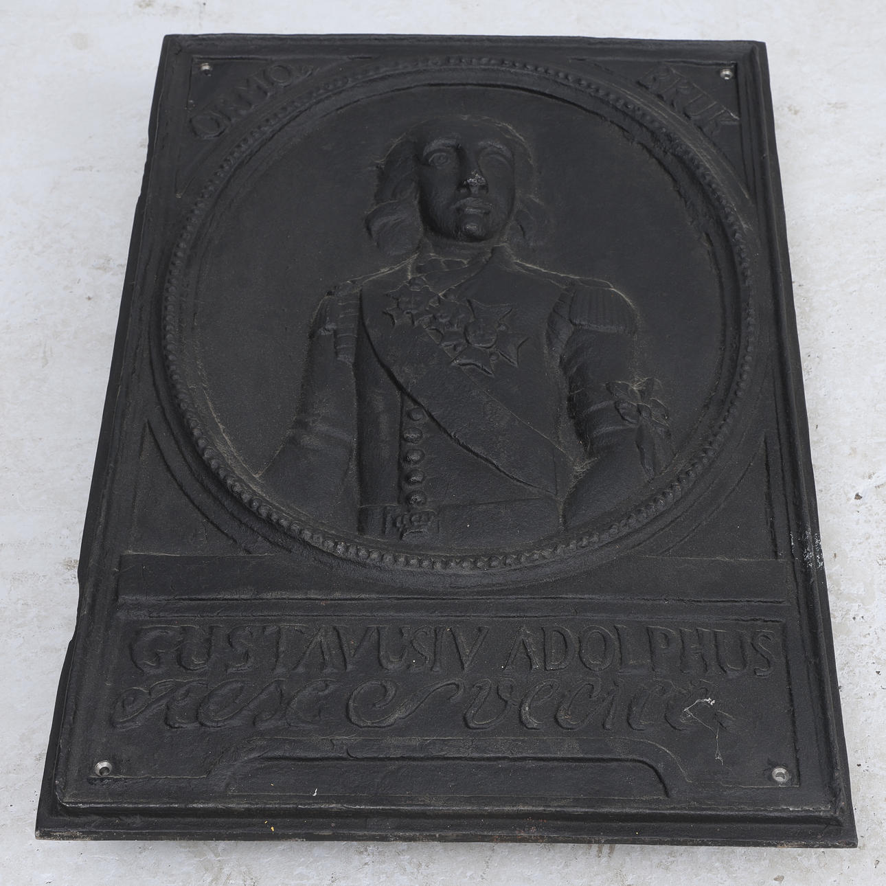 SÄTTUGNSPLATTA, gjutjärn, Gustav IV Adolf, Örmo Bruk.