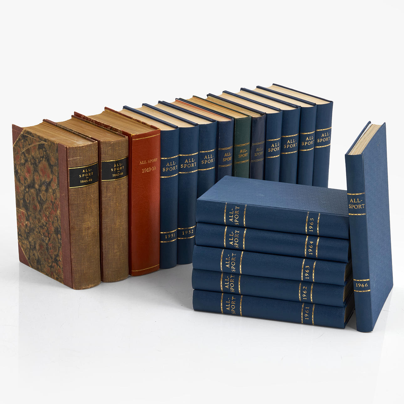 ALLSPORT, 19 osaa, kovakantiset vuosikerrat, 1945-1966.