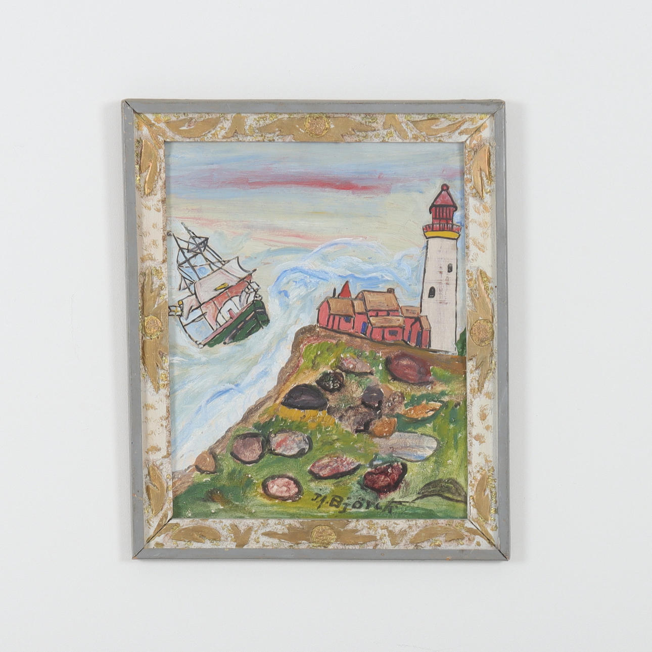 JOHAN BJÖRCK. “Lighthouse”, oil on panel.