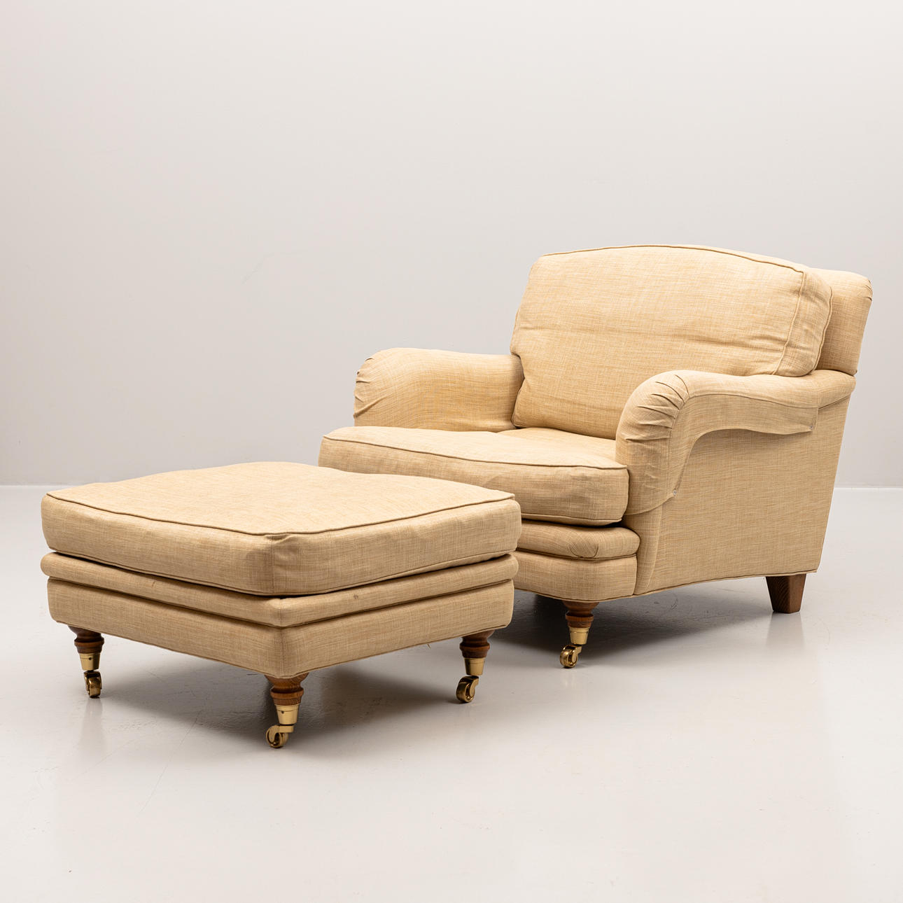 ARMCHAIR WITH FOOTSTOOL, Norell, Windsor type.