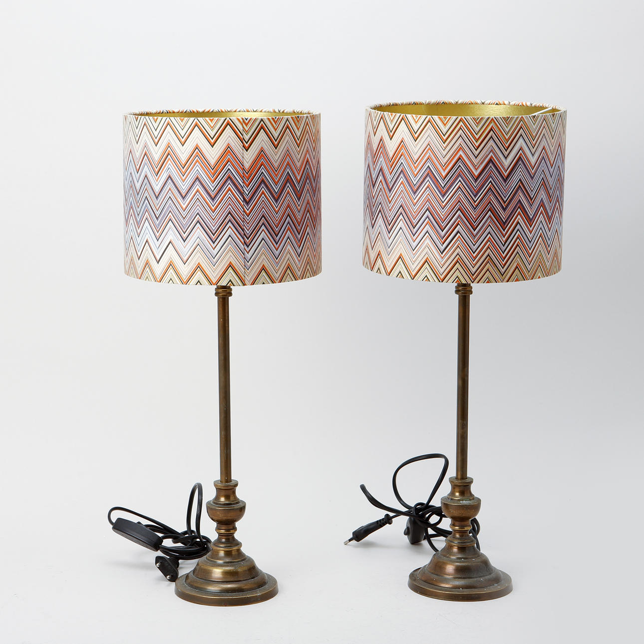 TABLE LAMPS, 2 pcs with Missoni screen.