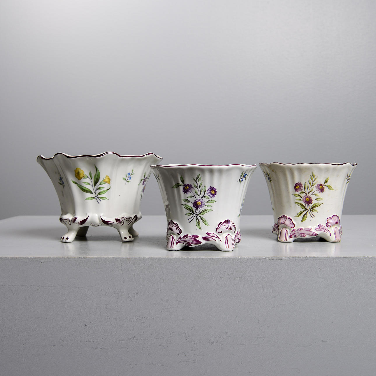 Three “Rörstrandia” outer liners, Rörstrand, mid 20th century.