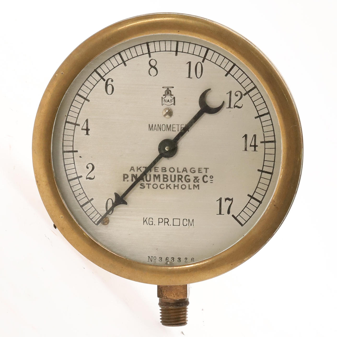 MANOMETER, NAF, P. Naumburg & co, Estocolmo.