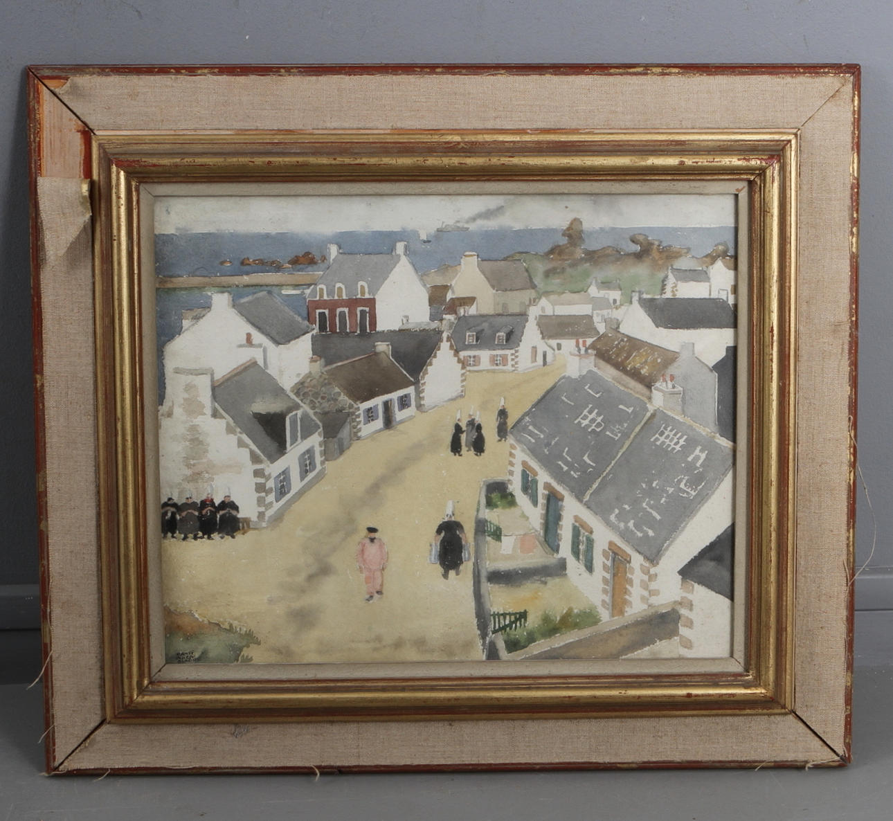 ERNST ÅKERBLADH. Stadsmotiv, akvarell, signerad.