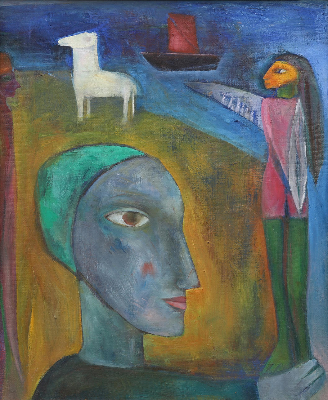 MÅNA LAGERHOLM. Composition, oil on canvas, signed verso.