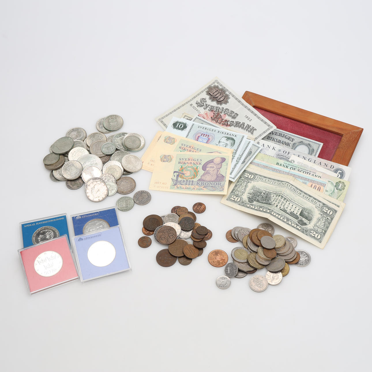 MØNTER OG PENGESEDLER hovedsagelig Sverige.