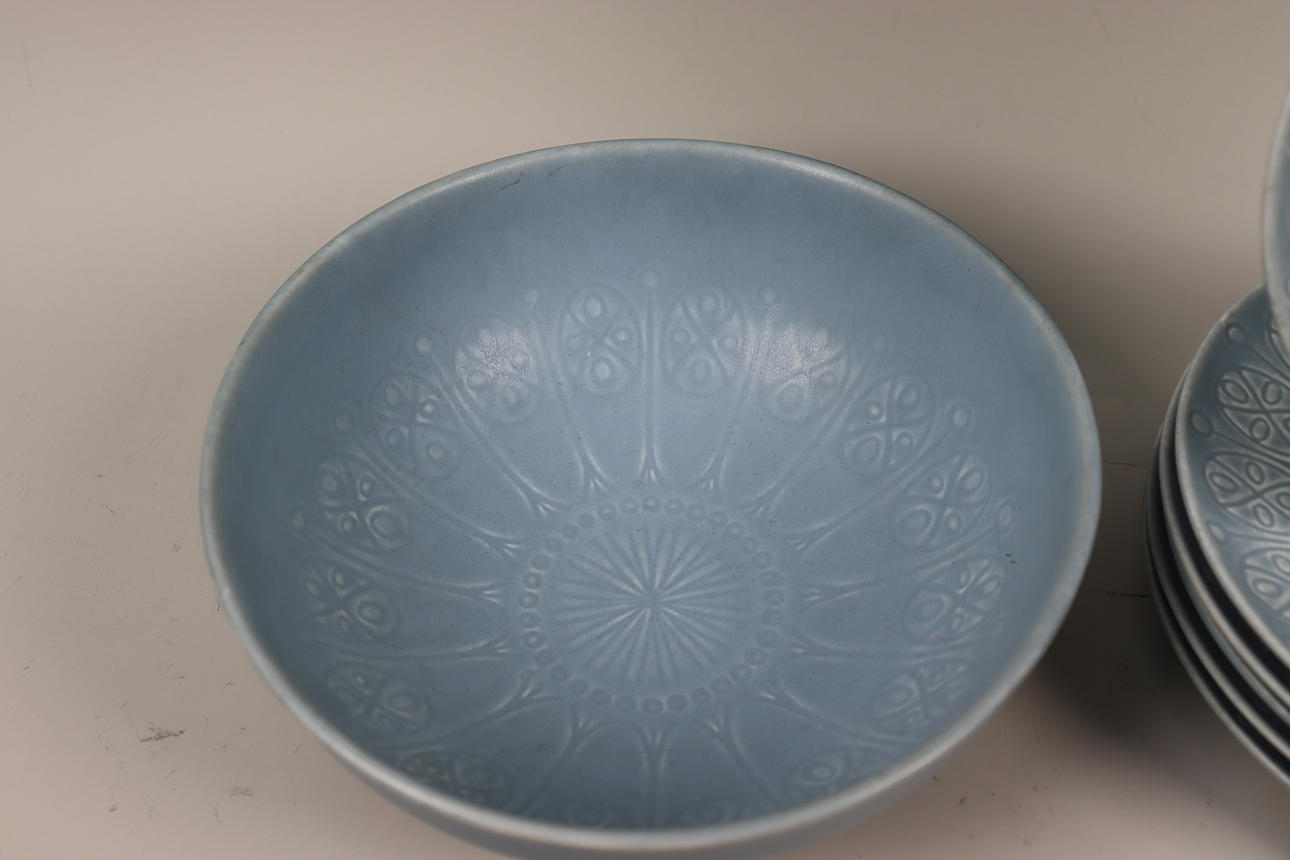 UPSALA-EKEBY, Gefle, “Cairo”, side dishes with bowl, 7 pieces