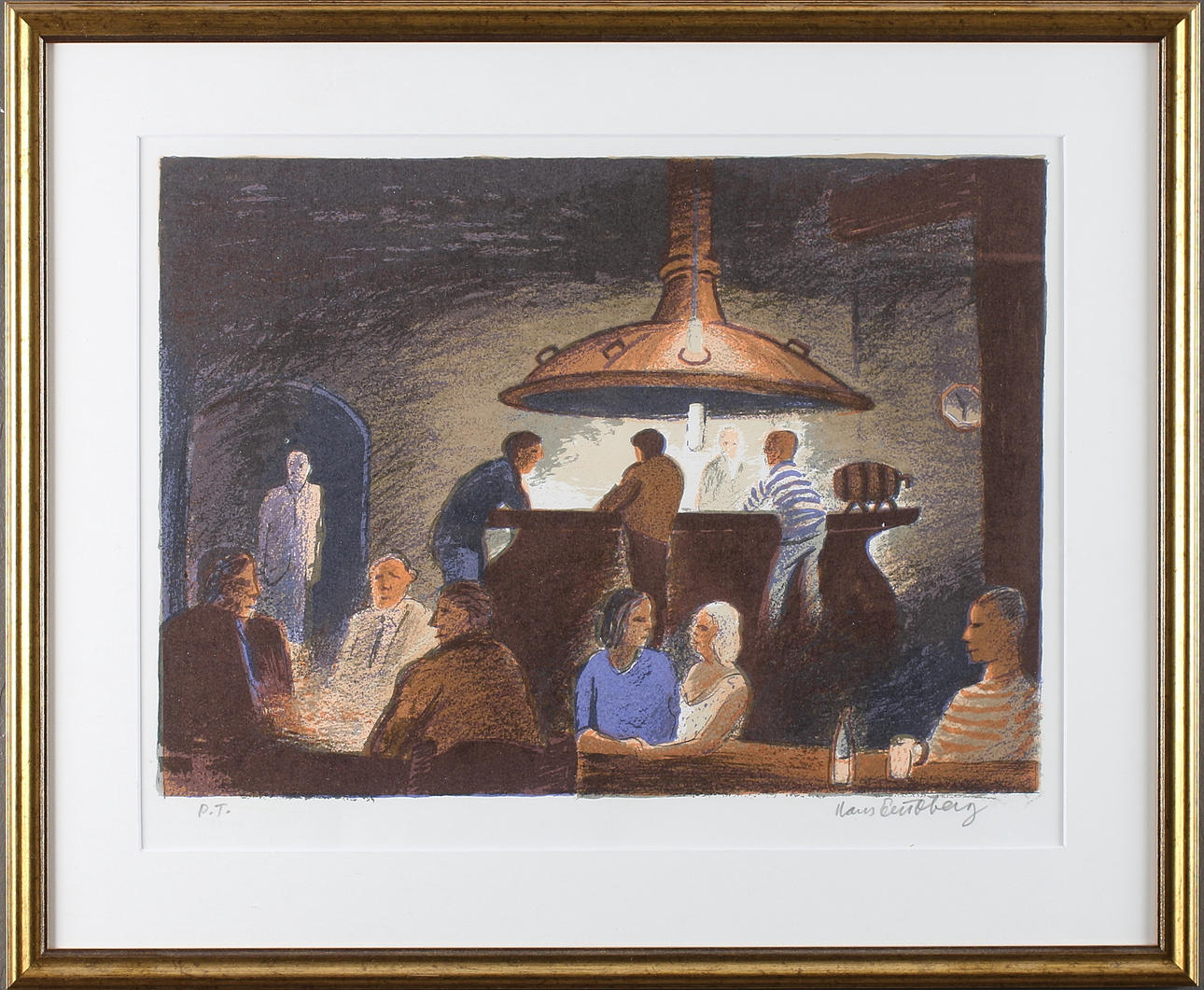 HANS ERIK ÖBERG. Bryggeriet, färglitografi, märkt P.T., signerad.