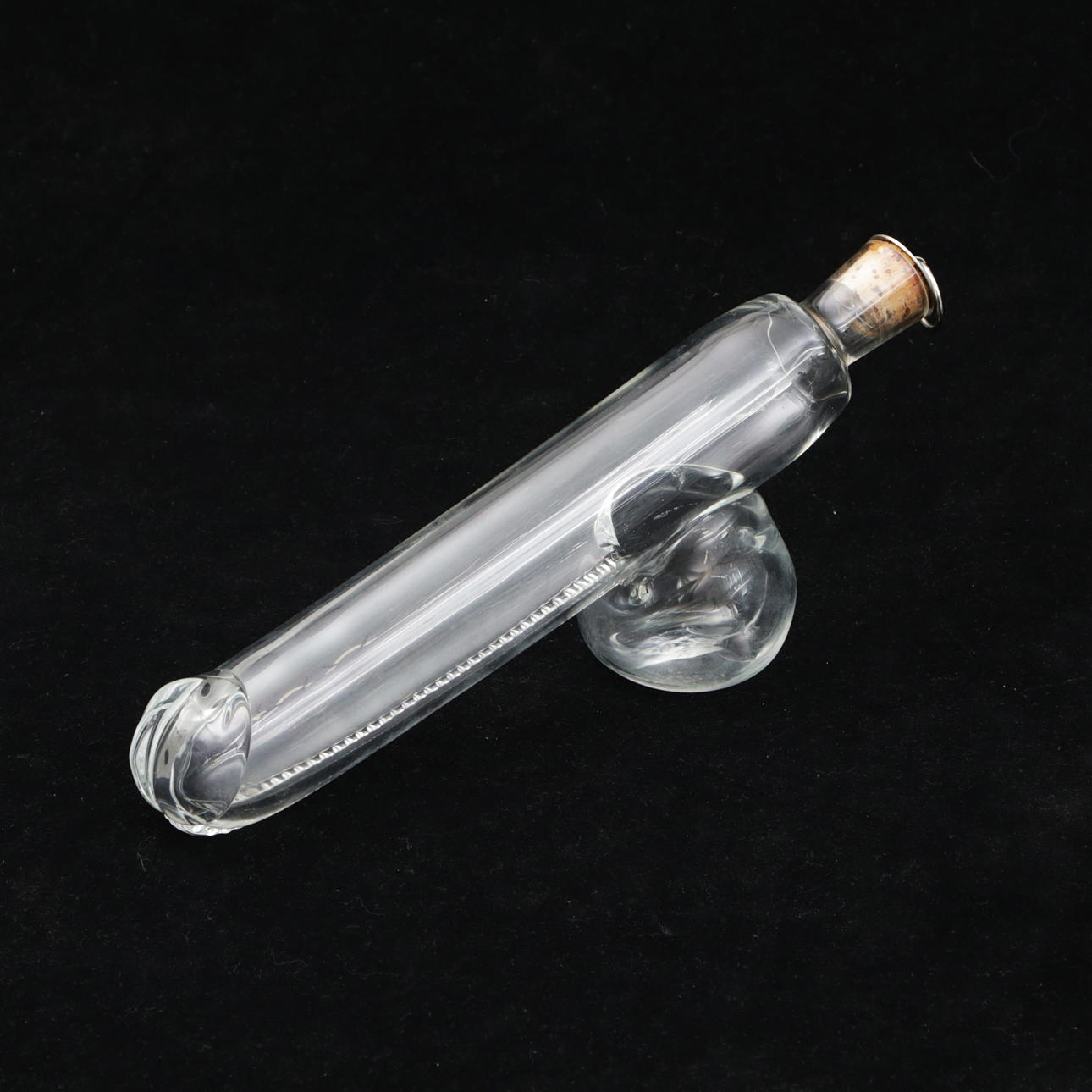 Decanter, glass, erotic shape.