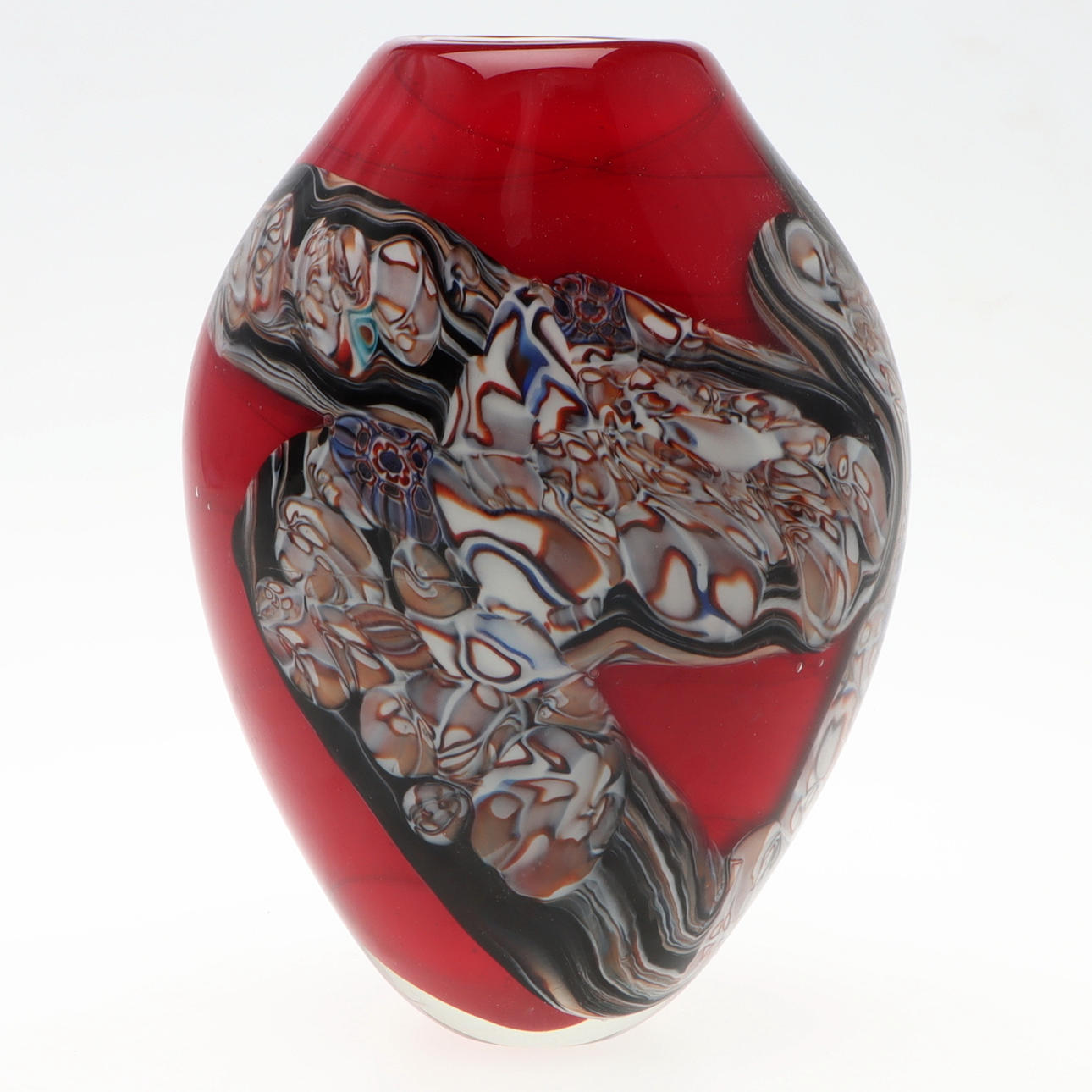 An art glass vase, unsigned, 20th century.