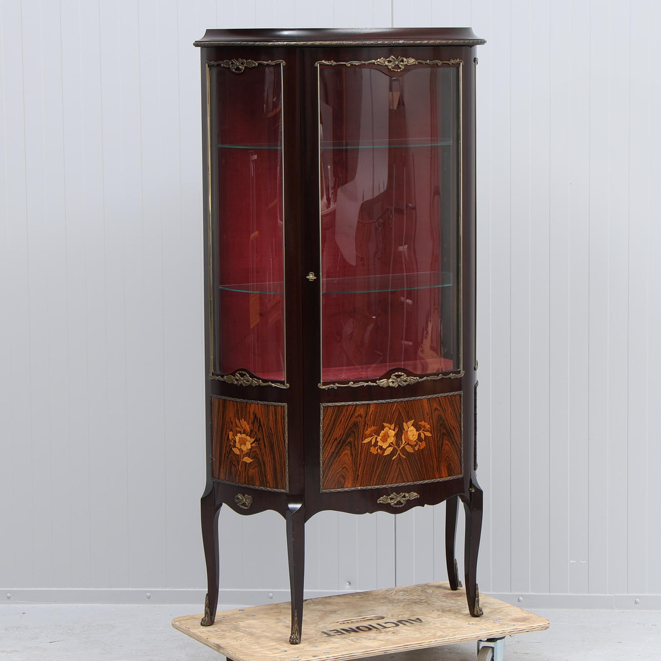 DISPLAY CABINET, Rococo style, intarsia.