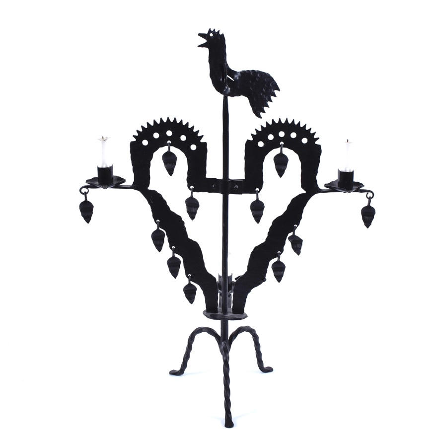 Lysestage, svensk smedet tyl.