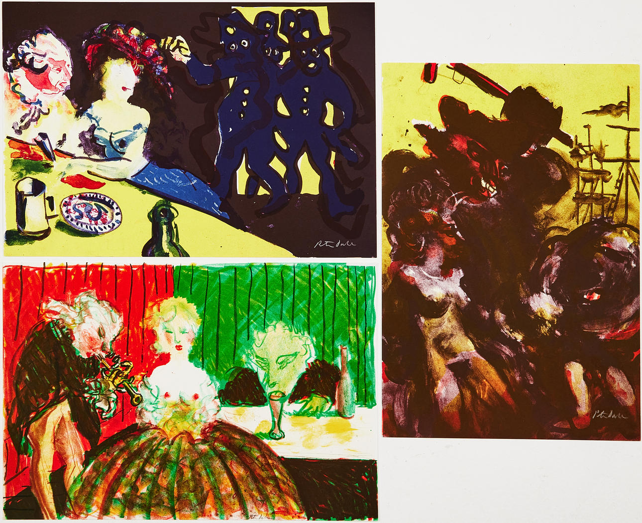 PETER DAHL. from Carl Michael Bellman's “Fredman's Epistles”, 3 colour lithographs.