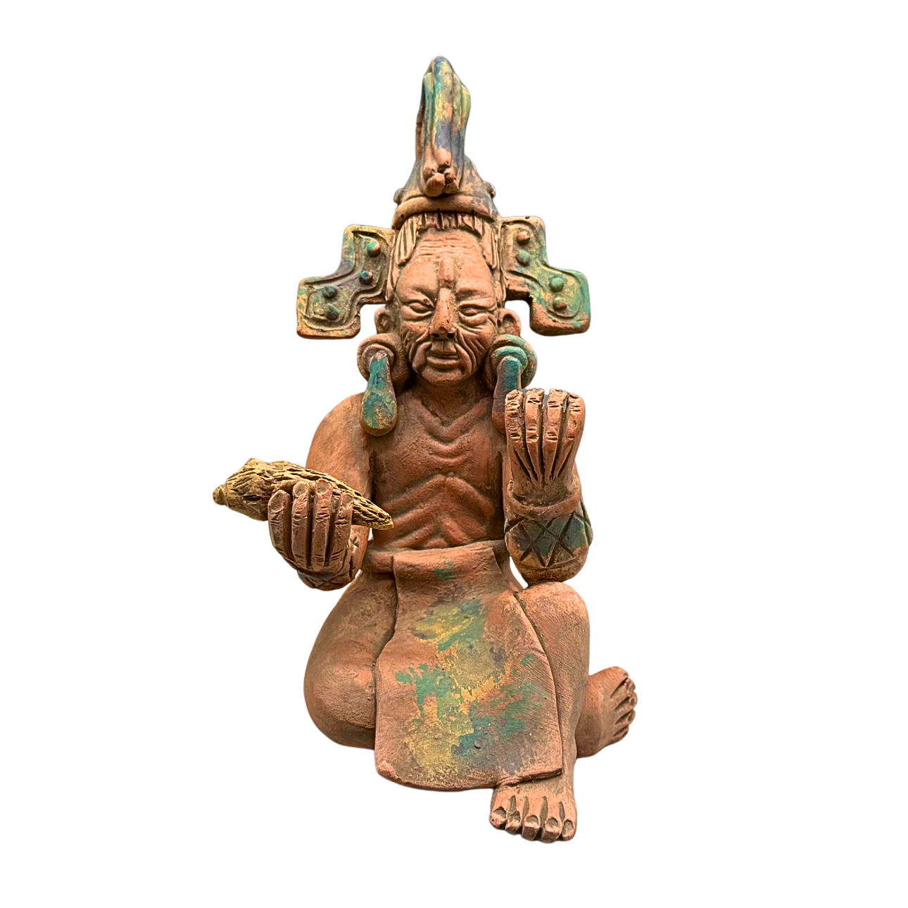 AZTEC FIGUR LAVET AF LER, HÅNDLAVET.