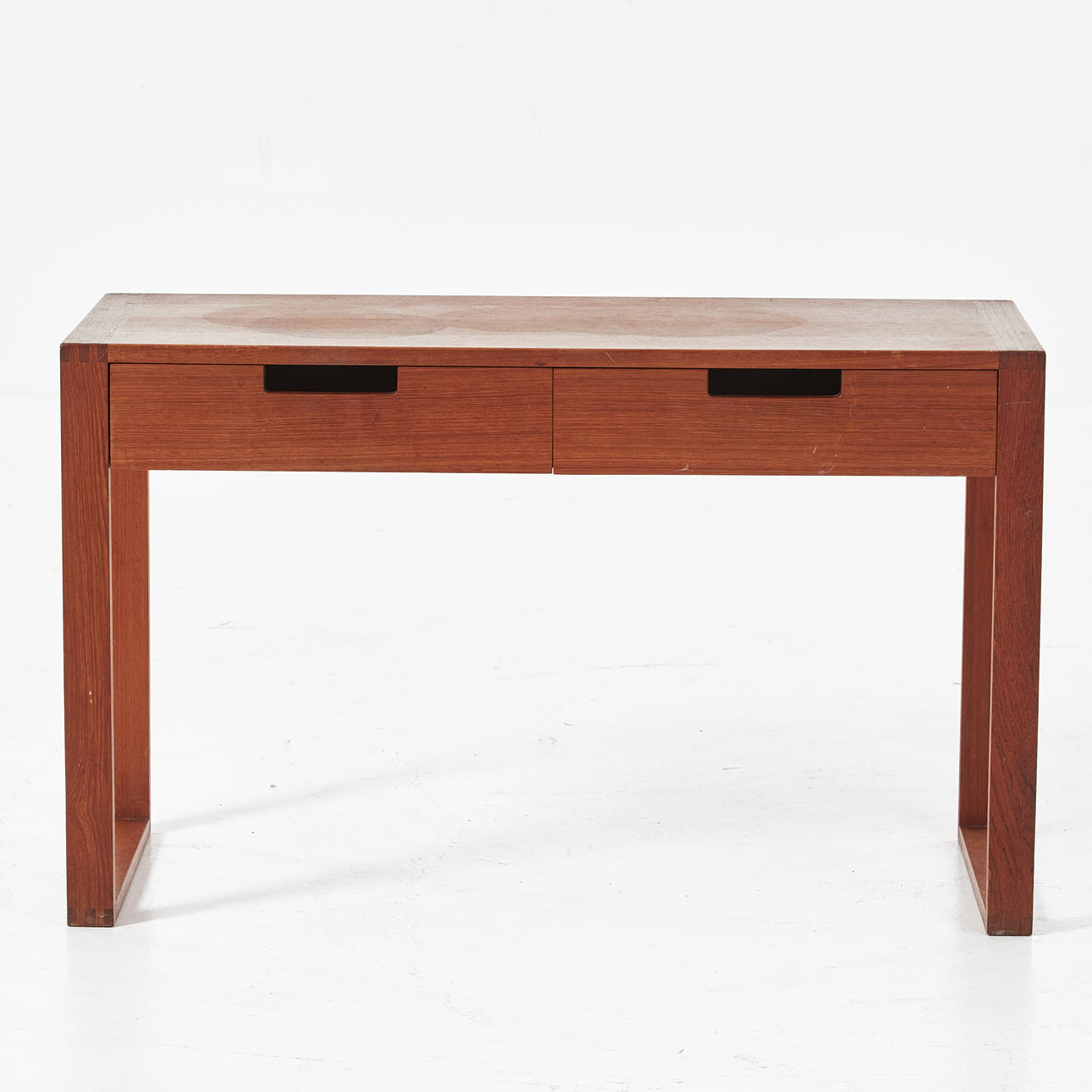 KARL-ERIK EKSELIUS. side table, two drawers in sarg, frame in teak, connected legs, for JOC Vetlanda, 1960s.