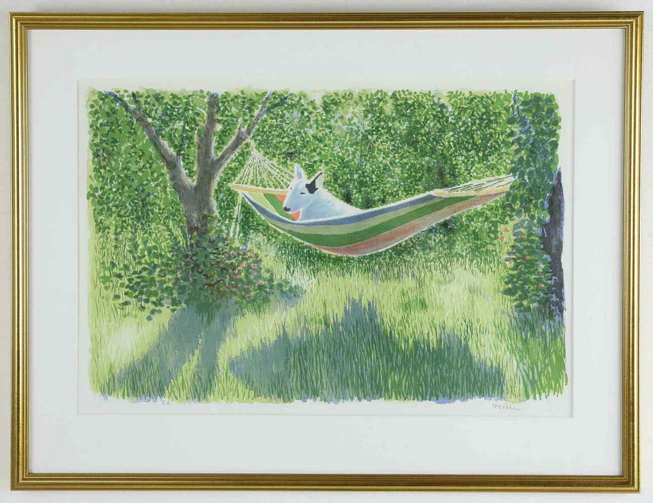 TORE PALM. Lithograph, “Dixie in the Garden” signed.