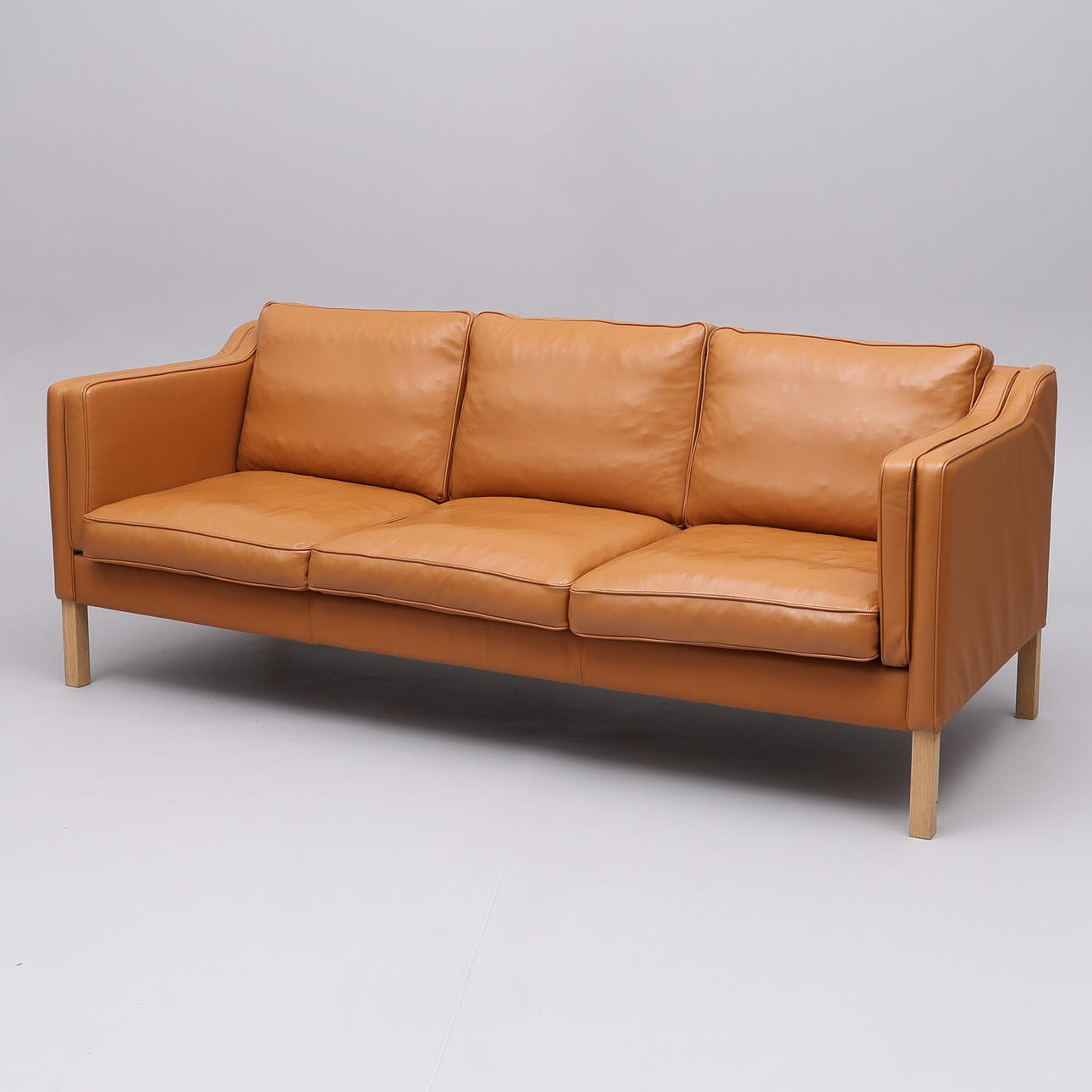 SOFA, LÆDER, 3-PERSONERS, „EVA“, STOUBY, DANMARK.