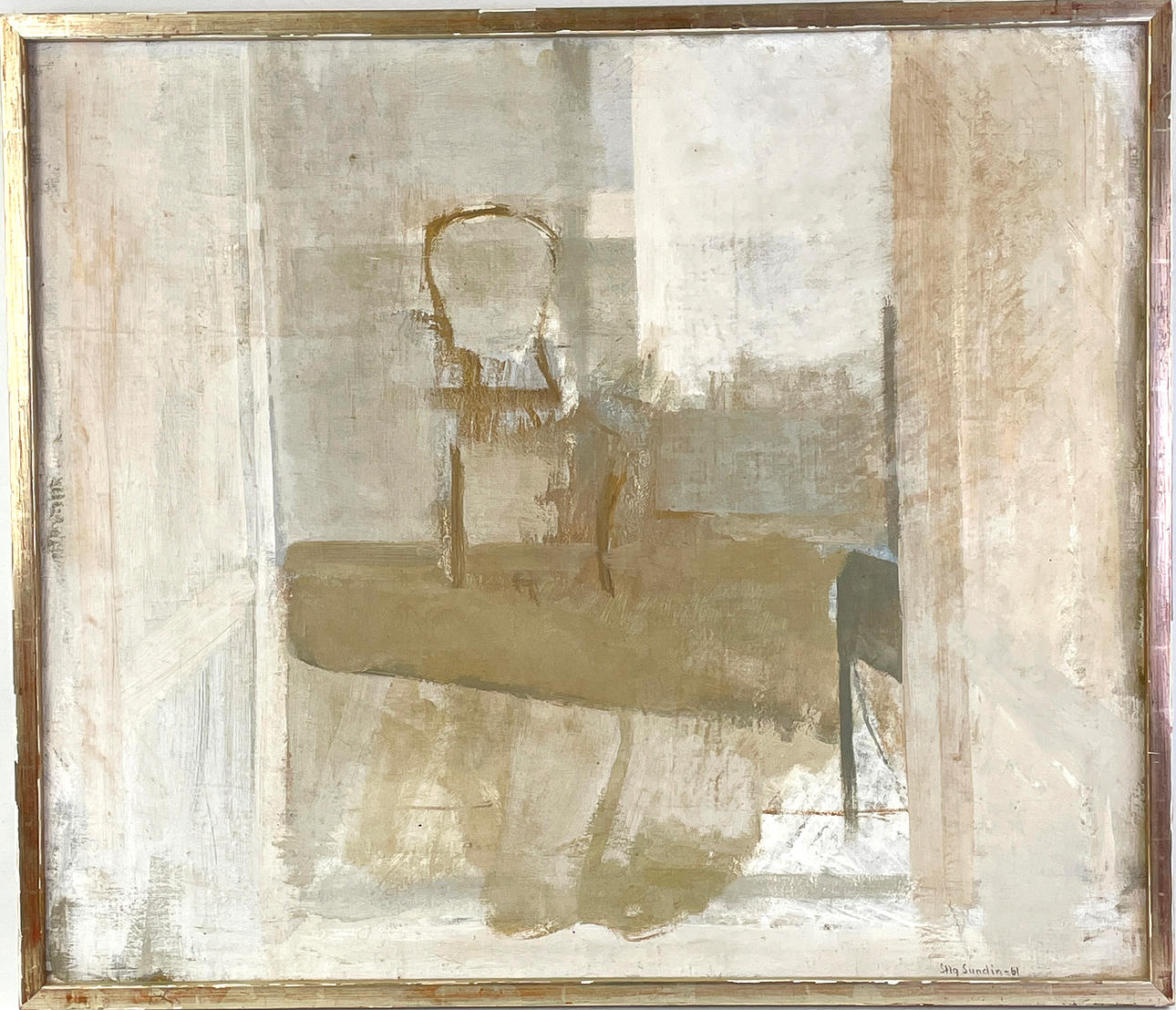 STIG SUNDIN. Interior, oil on canvas, signed & dated 1961.