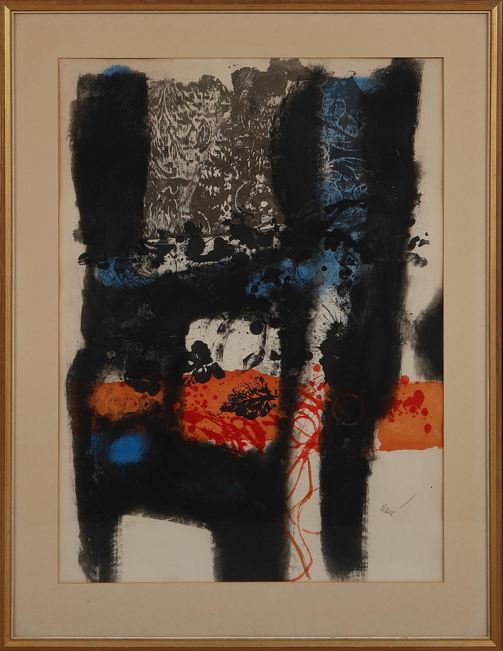 ANTONI CLAVÉ. Composition, lithograph in colours, signed and numbered 14/75.