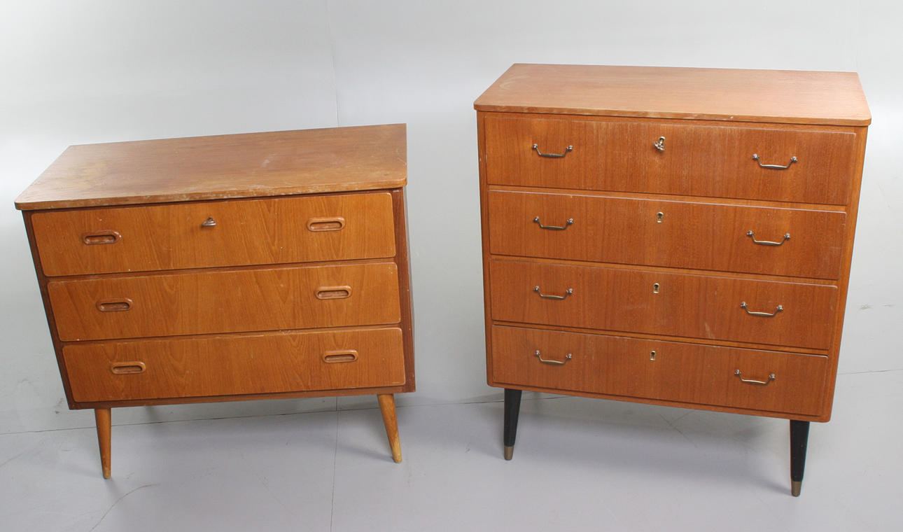 BYRÅER, ett par, teak, 1960/70-tal.