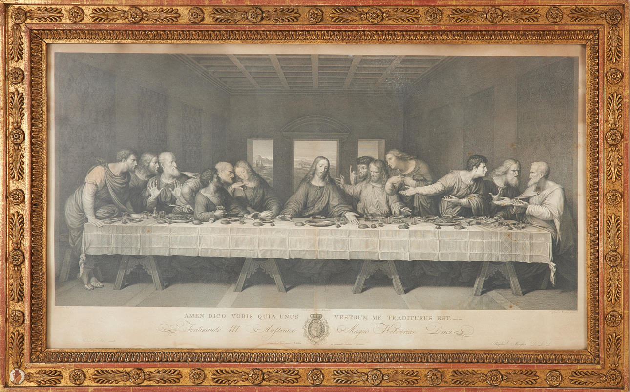 RAPHAEL MORGHEN. Efter Leonardo Da Vinci, „Den sidste nadver“, kobberplade.