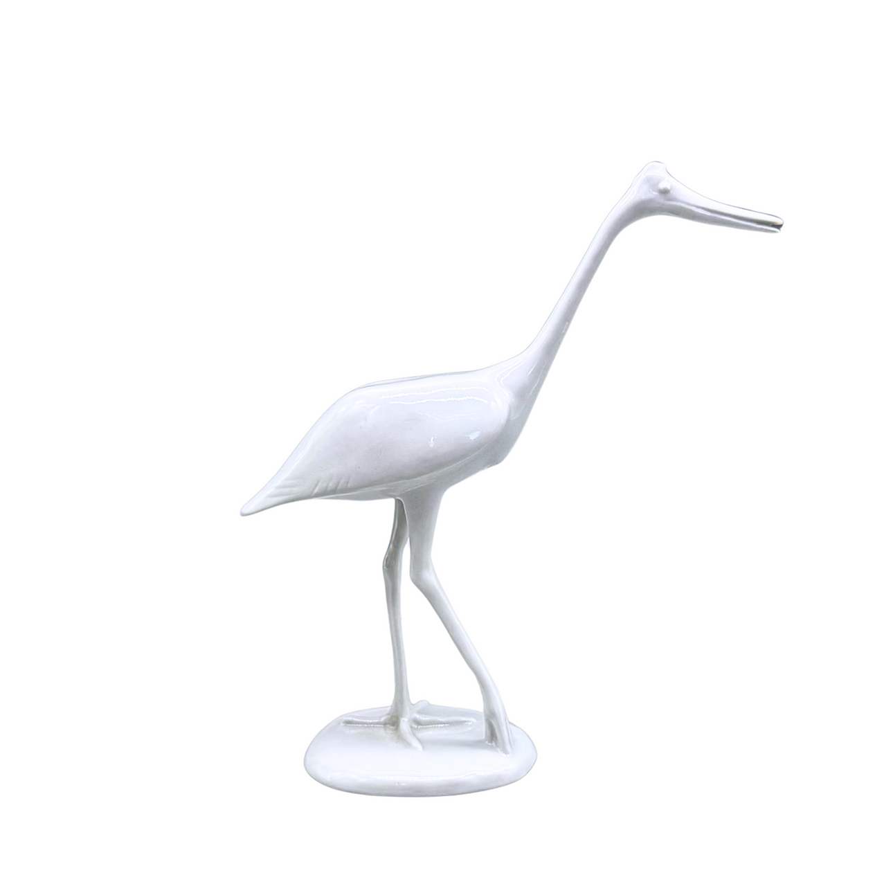 SCHAUBACH PORCELAIN FIGURINE, HERON, MARKED.