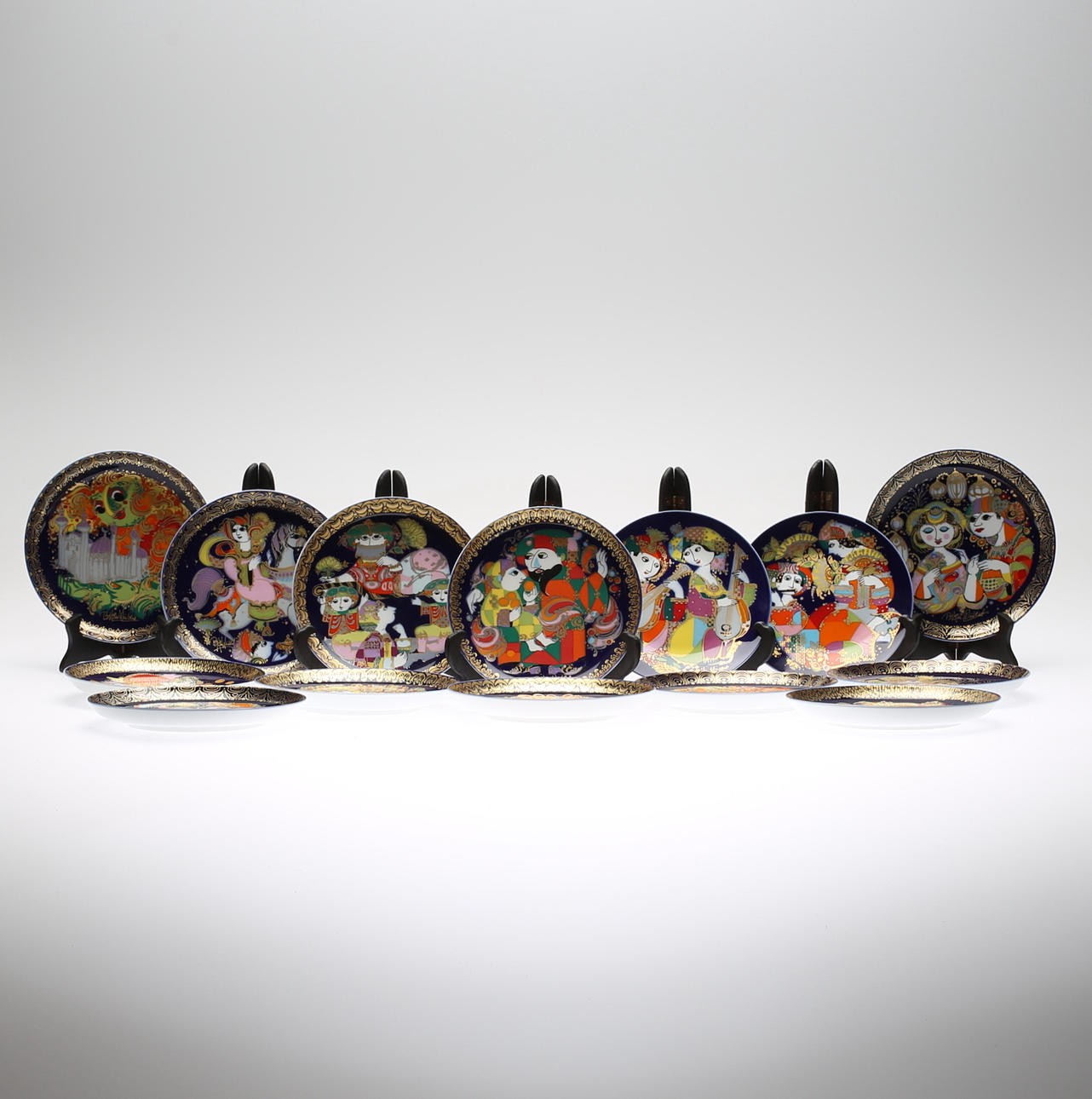 TALLRIKAR, 14 st, porslin, Björn Wiinblad, Rosenthal.