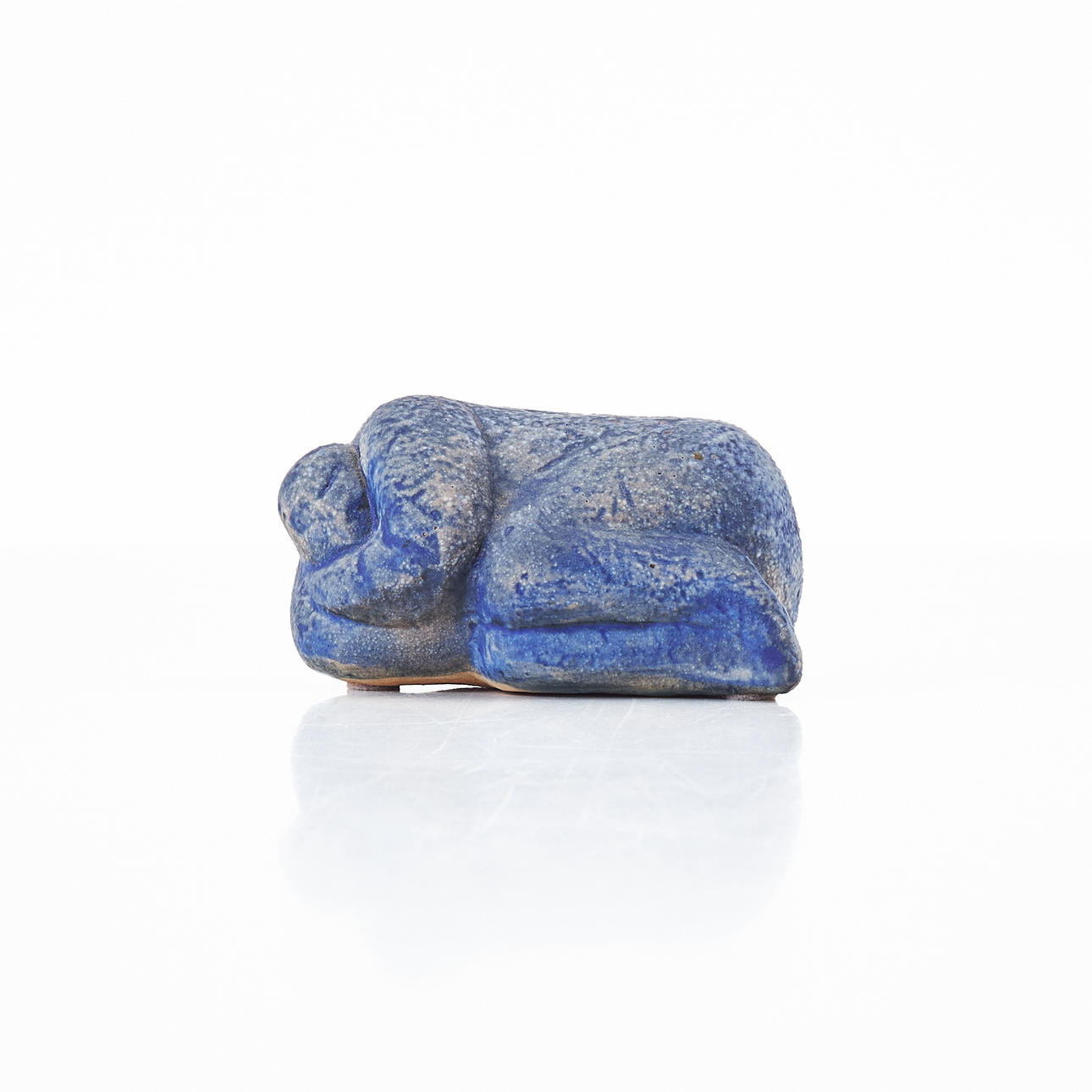 LISA LARSON. Reclining figure, blue-toned earthenware, signed and dated Lisa L. -03.