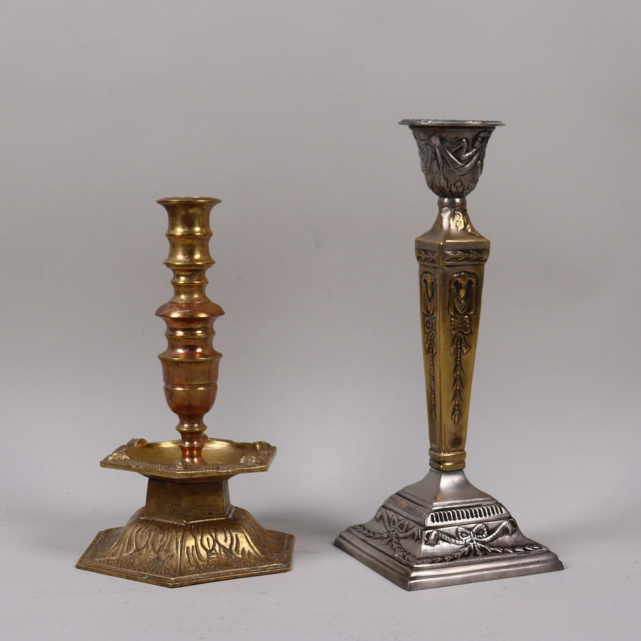 CANDLESTICKS, baroque & empire style, metal, 2pcs.