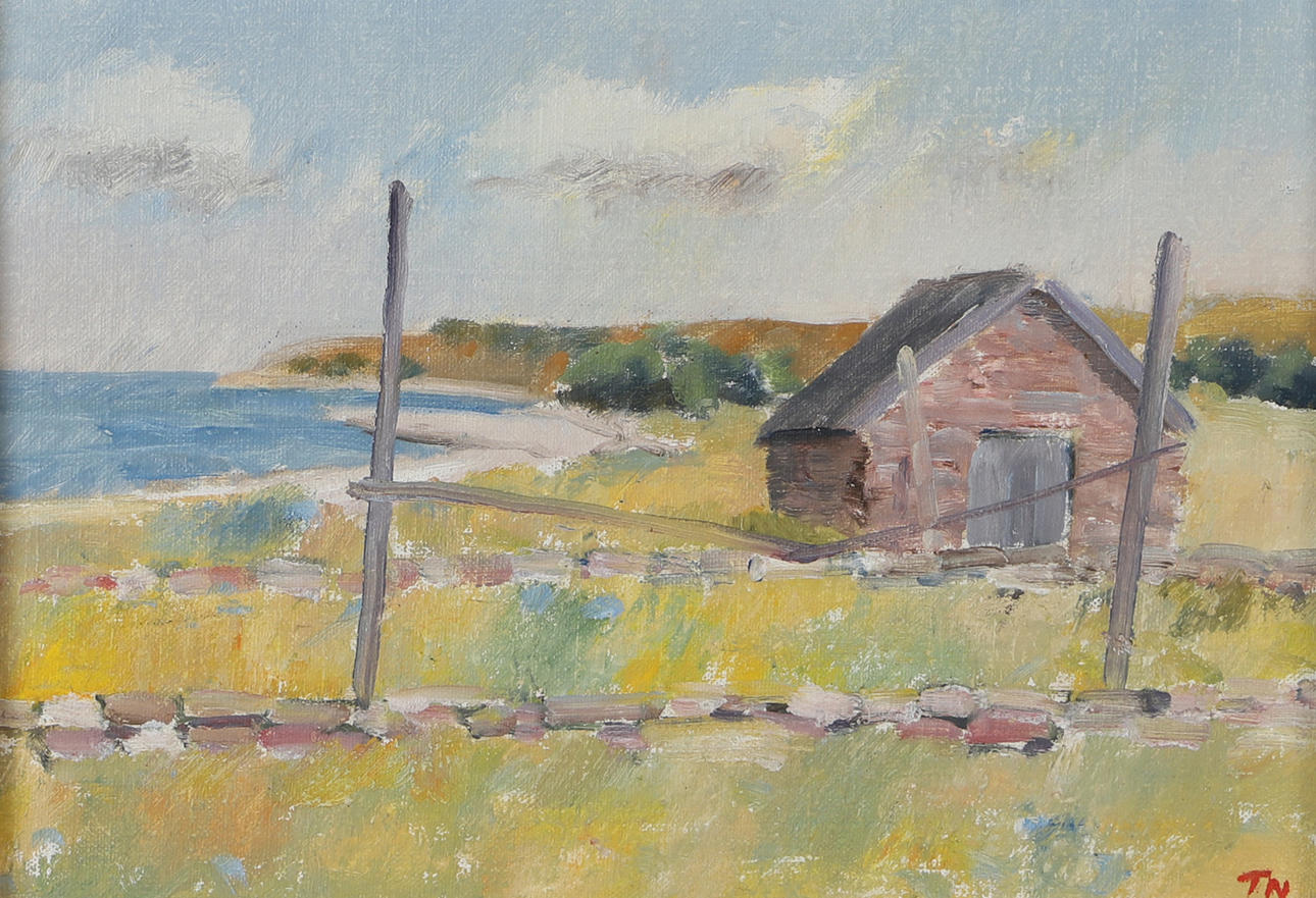 TAGE E. NILSSON. Motif from Öland, oil on panel, signed T.N.