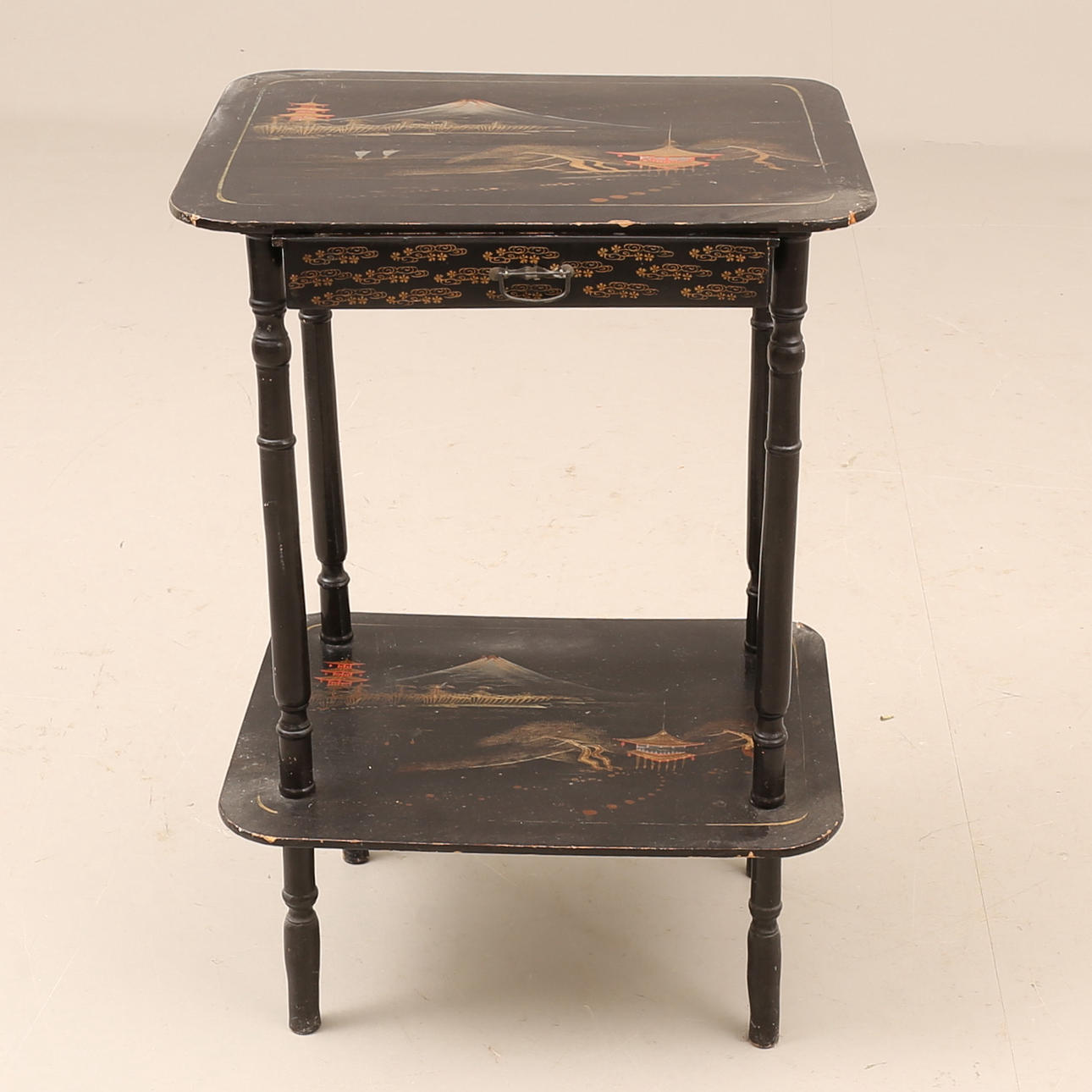 A table, lacquerwork tile, China, 20th century.