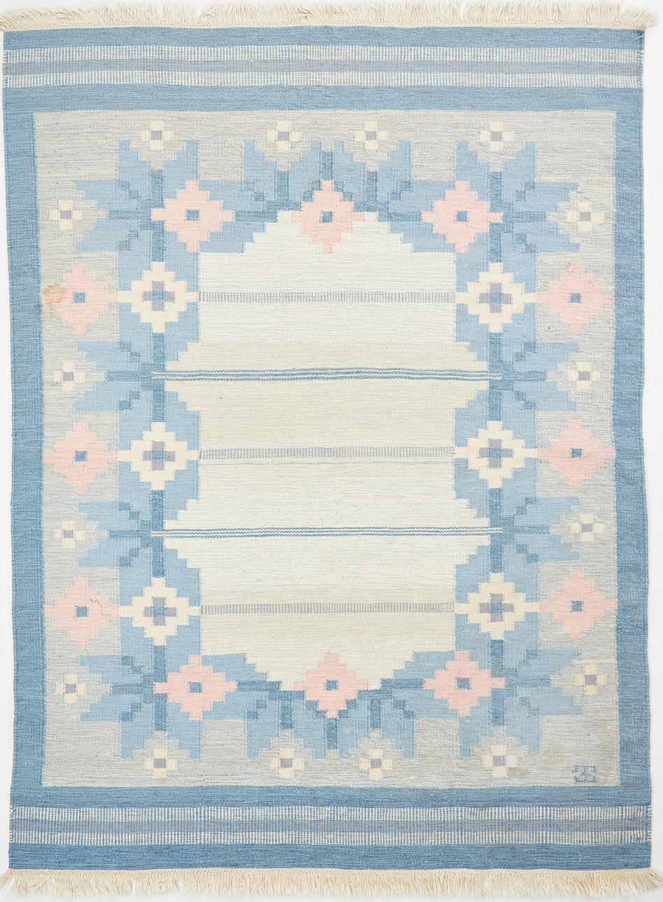 ELSA EKHOLM. Rug, Rug, geometric pattern, monogram signed EE.