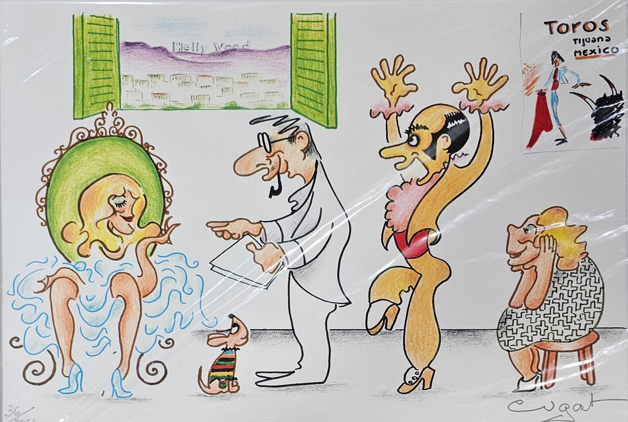 XAVIER CUGAT (1900-1990). Casting. Lithograph numbered 36/300.